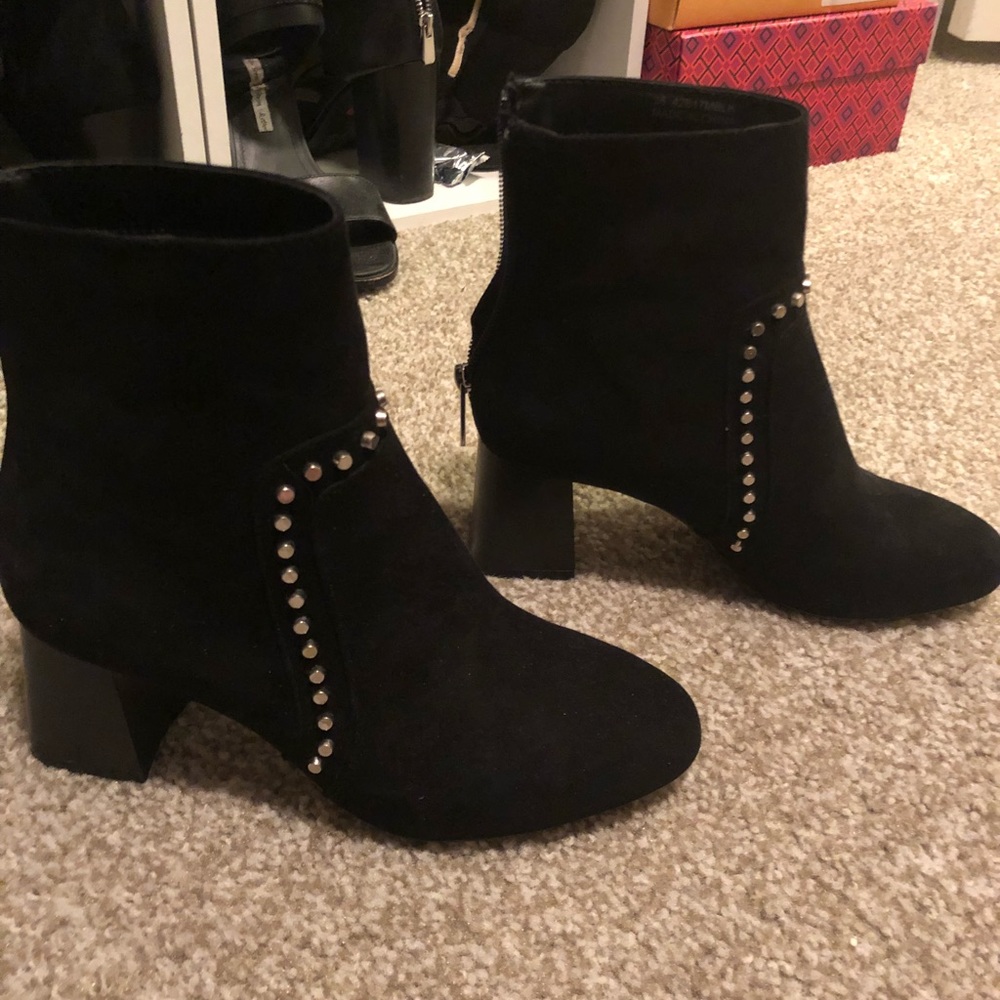 Black studded booties